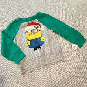 Minions Despicable Me Toddler 18m Green / Grey Sweatshirt NWT
